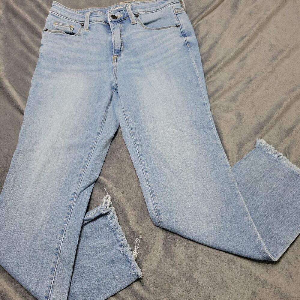Universal Threads Womens 27 Blue Medium Wash Stretch Waist Denim Wide Leg Pants